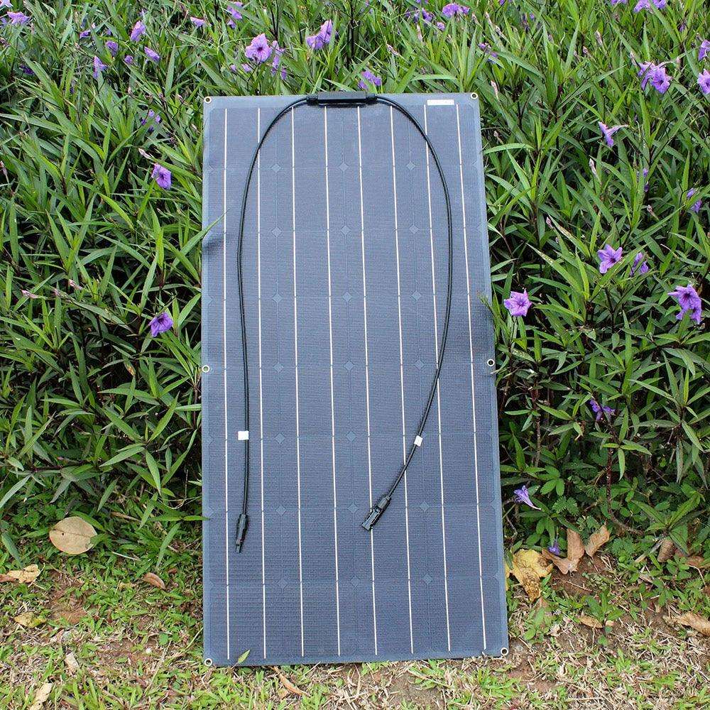Solar Panel Black Monocrystalline Cell ETFE PET 300w 200w 100w Flexible 12V 24V Battery Charger 1000w Home Complete System Kit - 54 Energy - Renewable Energy Store