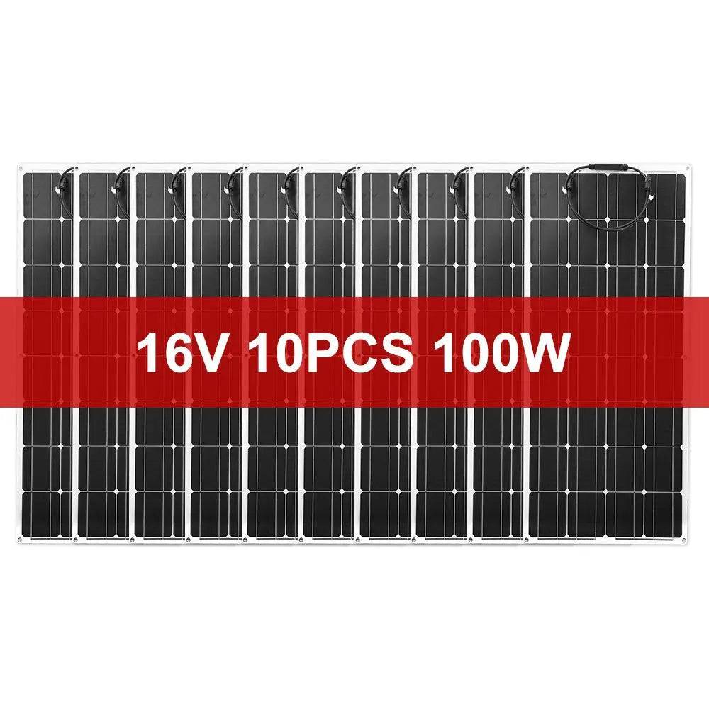 Solar Panel Flexible 100/200/300/1000 W 18V  Monocrystalline Car Battery 2PCS 18V9 - 54 Energy - Renewable Energy Store