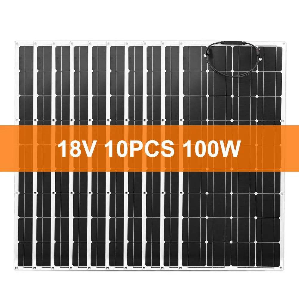 Solar Panel Flexible 100/200/300/1000 W 18V  Monocrystalline Car Battery 2PCS 18V9 - 54 Energy - Renewable Energy Store