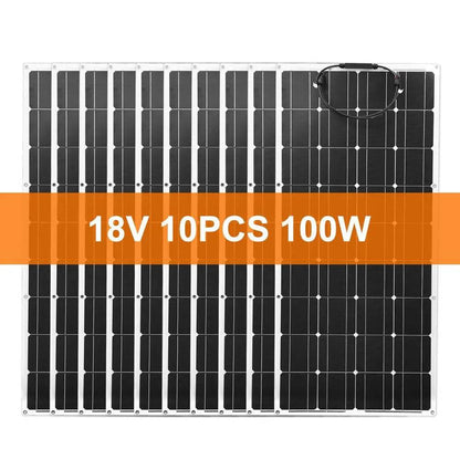 Solar Panel Flexible 100/200/300/1000 W 18V  Monocrystalline Car Battery 2PCS 18V9 - 54 Energy - Renewable Energy Store