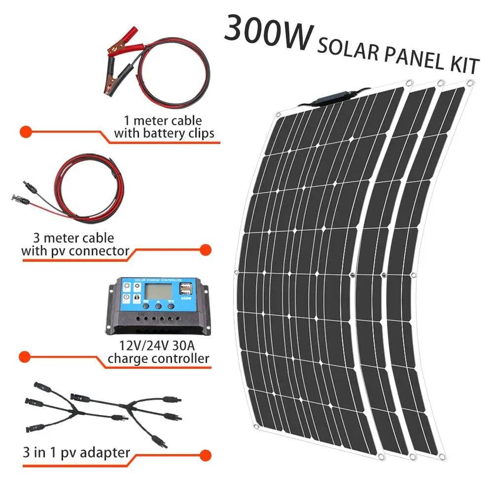 Solar Panel Kit Complete 400/300/200/100 Watts Flexible Solar 12V - 54 Energy - Renewable Energy Store