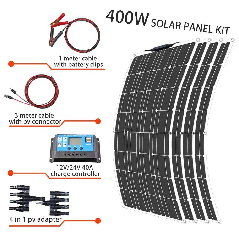Solar Panel Kit Complete 400/300/200/100 Watts Flexible Solar 12V - 54 Energy - Renewable Energy Store