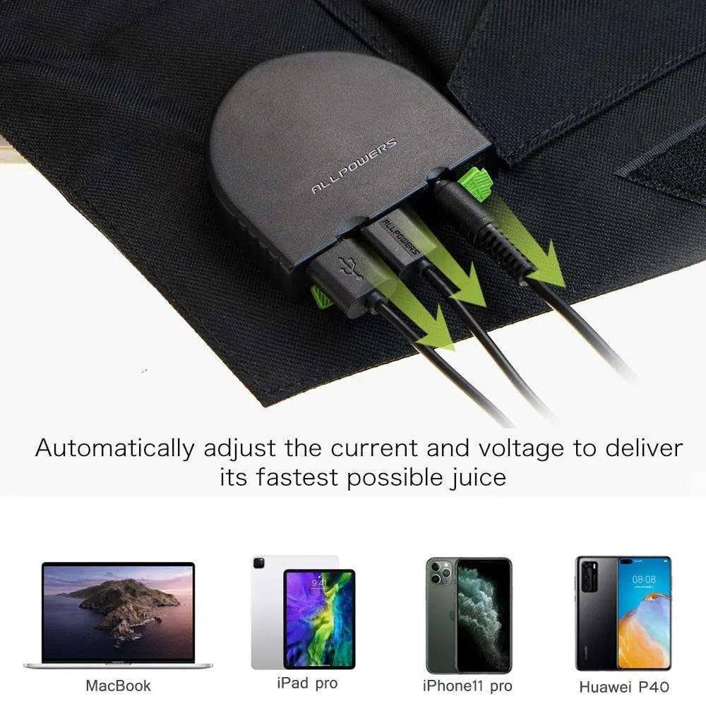 Solar Panel  Portable Foldable 100W  Solar Battery Charger 18/12V  Laptop Mobile Phone Power Station - 54 Energy - Renewable Energy Store