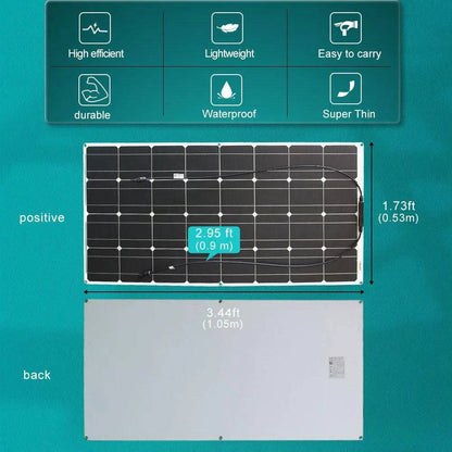 Solar Panel Solarny 100w 12v 200W 300W 100W  Pet Charger System Kit - 54 Energy - Renewable Energy Store