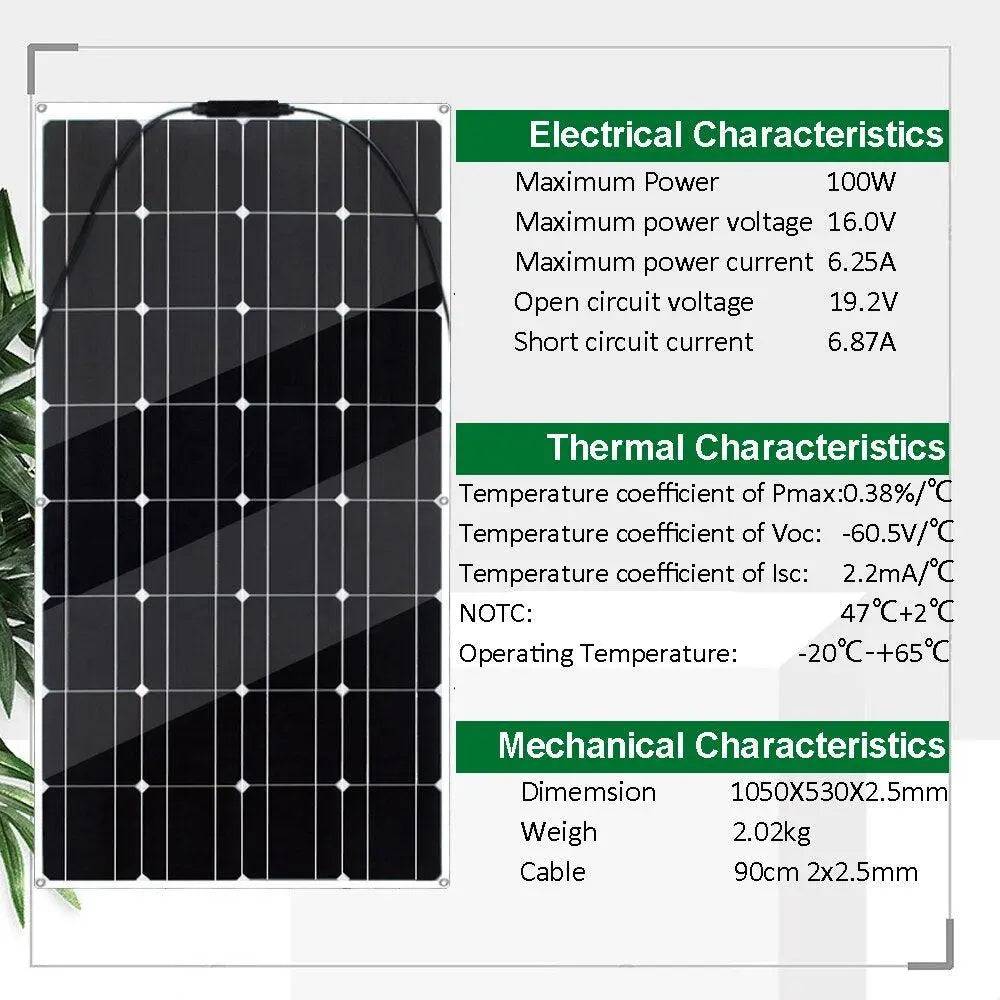 Solar Panel System Kit Flexible 200w 300w Diy Portable Energy Set 12v 18v 24v Home /Battery Power Charger - 54 Energy - Renewable Energy Store