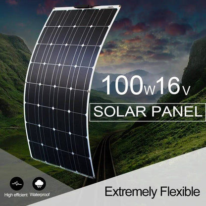 Solar Panel Waterproof 100 W 400w Flexible Set Kit 12v 16v  24v Battery Car Rv Home Outdoor Power Camping Charging - 54 Energy - Renewable Energy Store