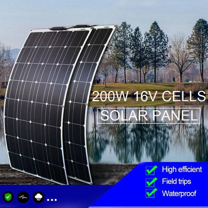 Solar Panel Waterproof 100 W 400w Flexible Set Kit 12v 16v  24v Battery Car Rv Home Outdoor Power Camping Charging - 54 Energy - Renewable Energy Store