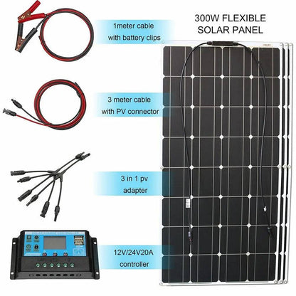 Solar Panels Flexible 100/200/300W solar controller 12V  battery charger - 54 Energy - Renewable Energy Store