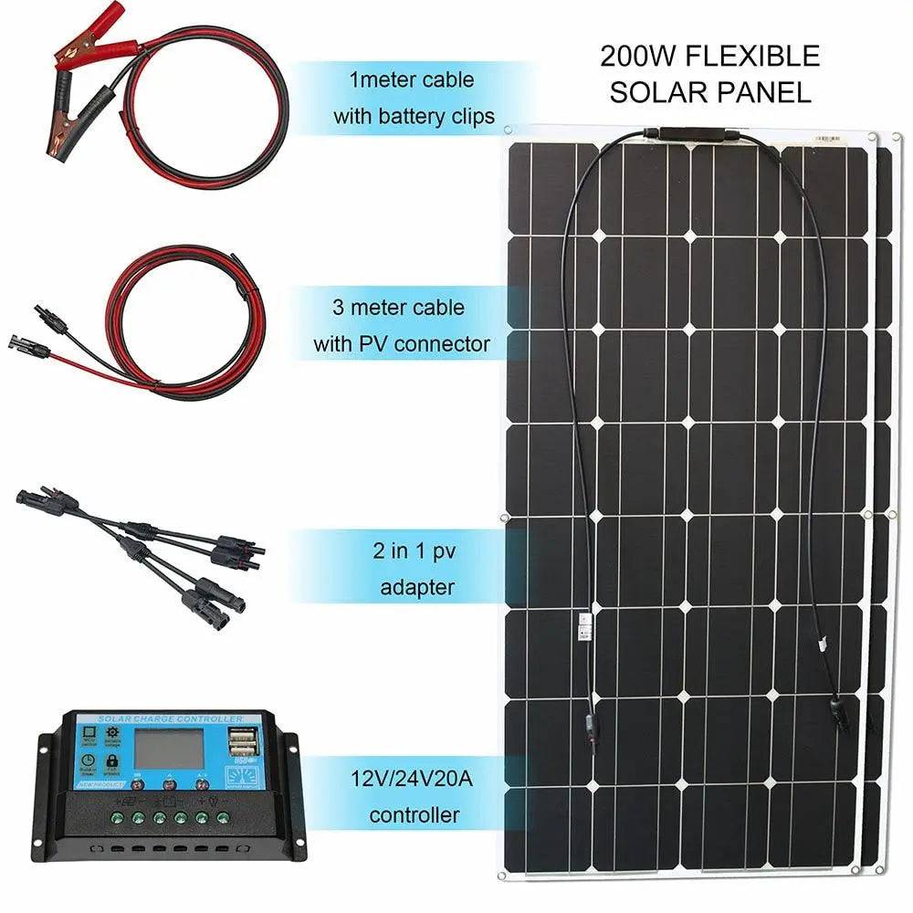 Solar Panels Flexible 100/200/300W solar controller 12V  battery charger - 54 Energy - Renewable Energy Store