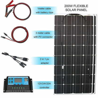 Solar Panels Flexible 100/200/300W solar controller 12V  battery charger - 54 Energy - Renewable Energy Store