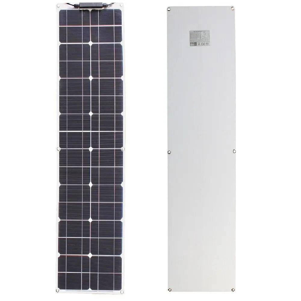 Solar Power Panel Kit 100 watt 50w 16v 12v Strip Shape Monocrystalline Cell Flexible - 54 Energy - Renewable Energy Store