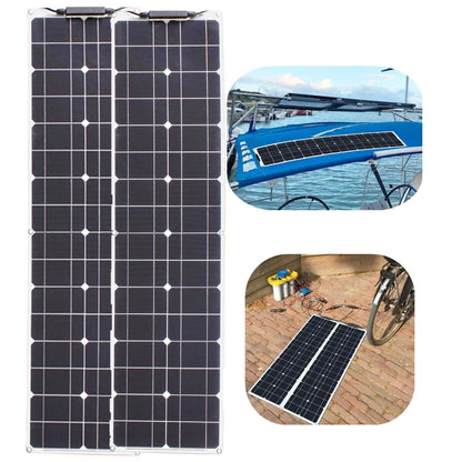 Solar Power Panel Kit 100 watt 50w 16v 12v Strip Shape Monocrystalline Cell Flexible - 54 Energy - Renewable Energy Store