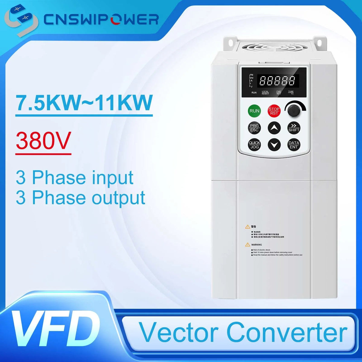 VFD Inverter 380V Three Phase Output 7.5KW/11KW Frequency Converter AC Drive - 54 Energy - Renewable Energy Store
