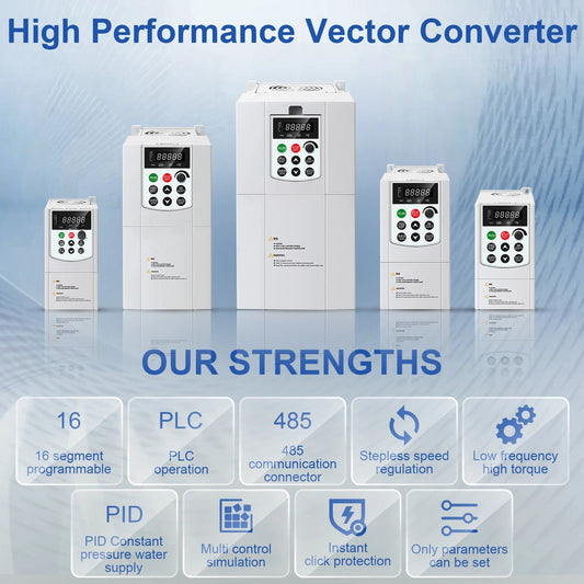 VFD Inverter 380V Three Phase Output 7.5KW/11KW Frequency Converter AC Drive - 54 Energy - Renewable Energy Store