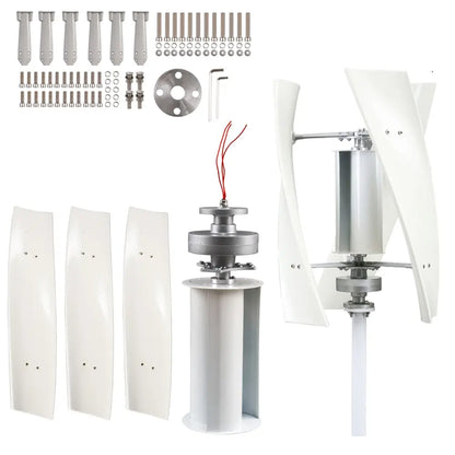 Vertical Wind Turbine Generator Free Energy Windmill Power 2000W 1500W 12V 24V 48V 3 Blades With Mppt Charge Controller - 54 Energy - Renewable Energy Store