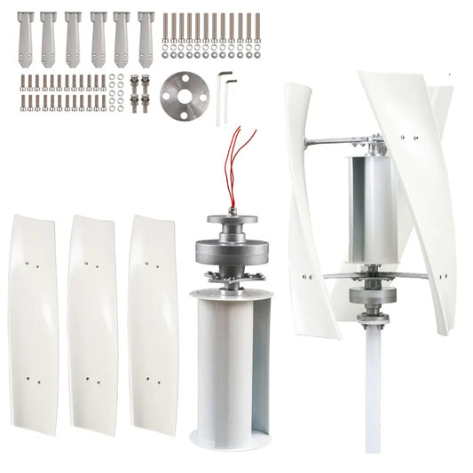 Vertical Wind Turbine Generator Free Energy Windmill Power 2000W 1500W 12V 24V 48V 3 Blades With Mppt Charge Controller - 54 Energy - Renewable Energy Store