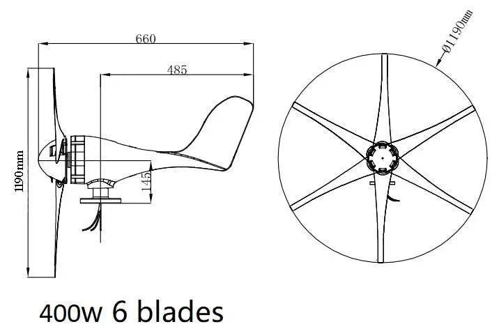Wind Power Generation 400W For Home Use CE/ROSH/ISO9001 Approval - 54 Energy - Renewable Energy Store