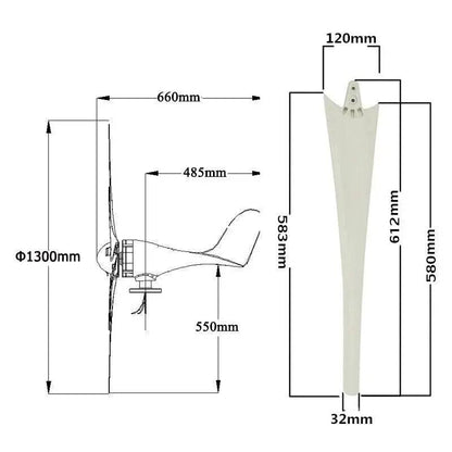 Wind Turbine Generator 6000W Windmill 12/24/48V 6 Blade - 54 Energy - Renewable Energy Store