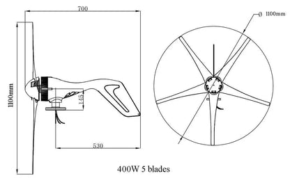 Wind Turbine Generator 800W Fit Windmill With Wind Controller 12/24V - 54 Energy - Renewable Energy Store